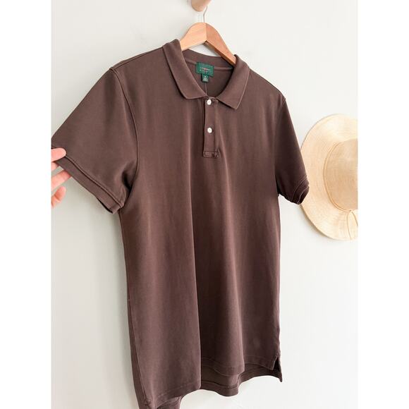 J.Crew | NWT Mens Slim Washed Pique Polo Shirt in Dusk Brown | Sz M - Picture 3 of 8